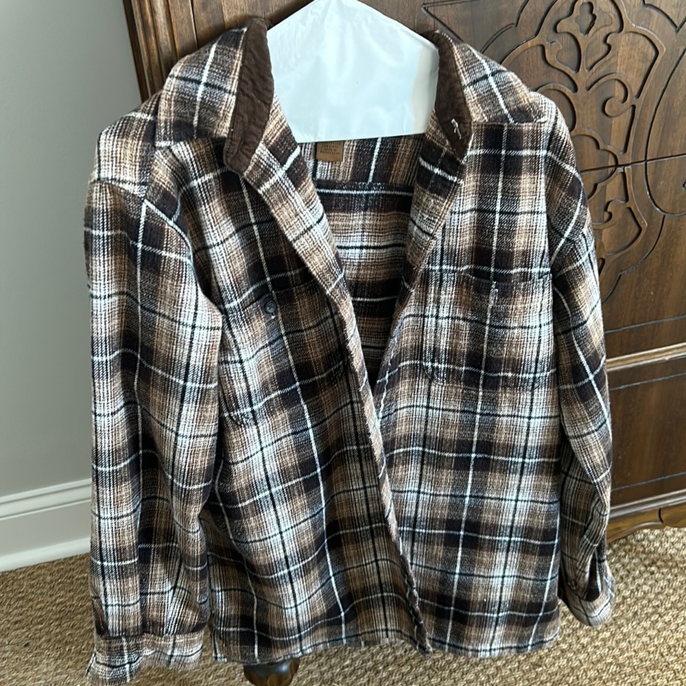 St Johns Bau Plaid Flannel Button Down Shirt